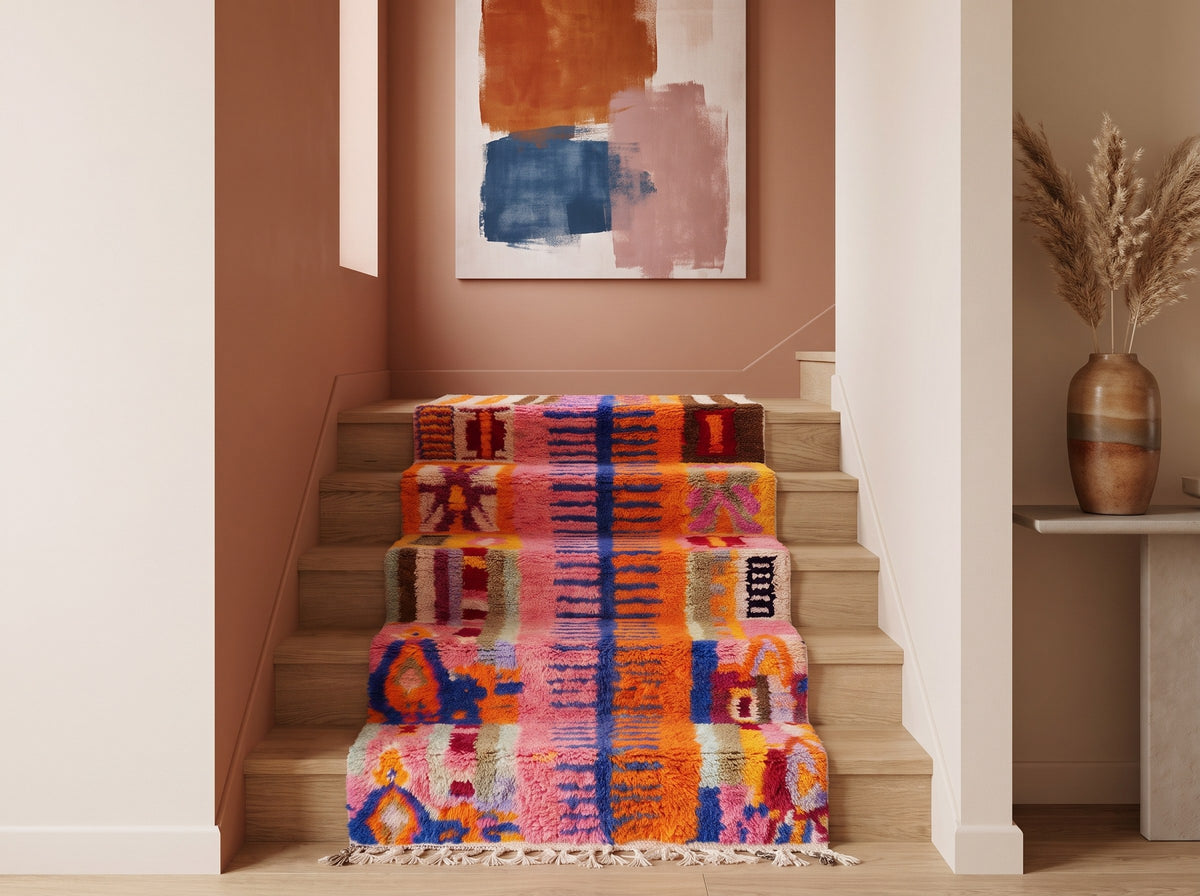 Style déco : intérieur de caractère. Ambiance : lumière naturelle. Pièce : escalier