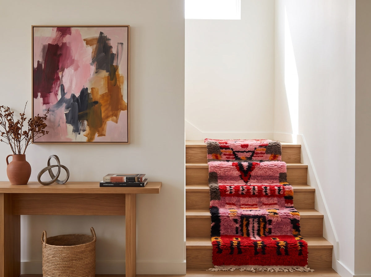 Style déco : intérieur de caractère. Ambiance : lumière naturelle. Pièce : escalier