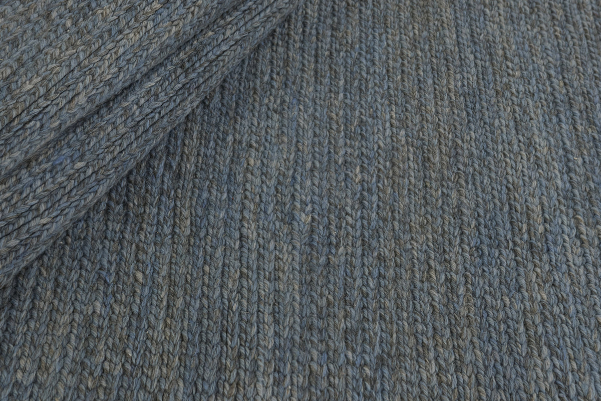 Tapis de Couloir 100% Laine Bleu Ardoise - Arenile, gros plan sur la texture