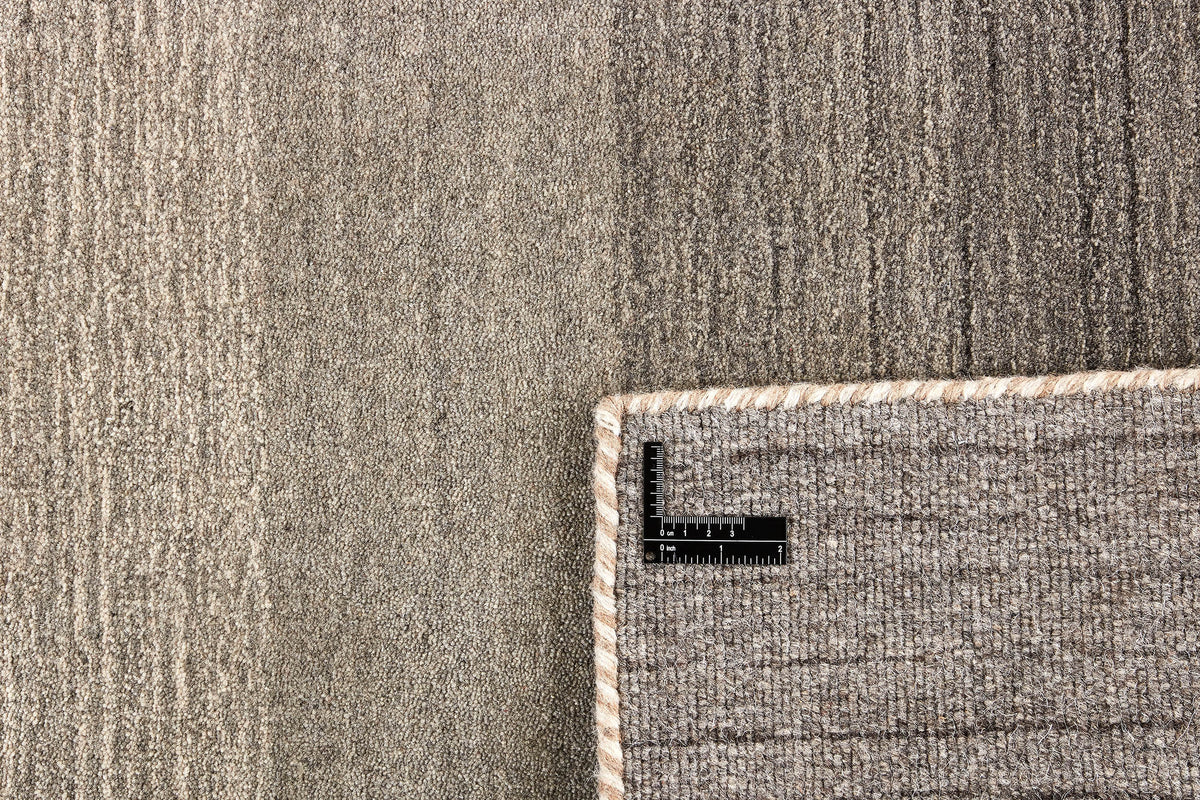 Tapis de Couloir 100% Laine Cognac et Gris - Tramonto, gros plan sur la texture