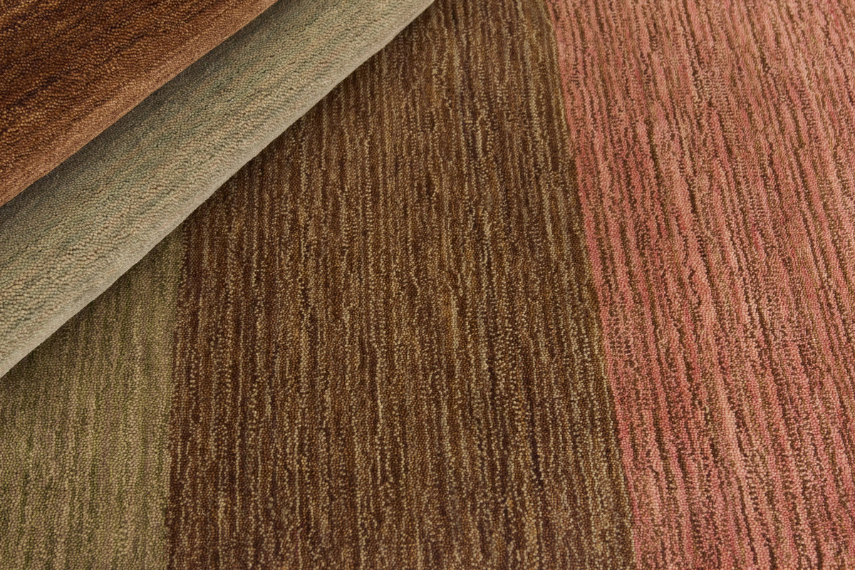 Rust & Sage 100% Wool Hallway Runner - Orizzonte, detail of the weave