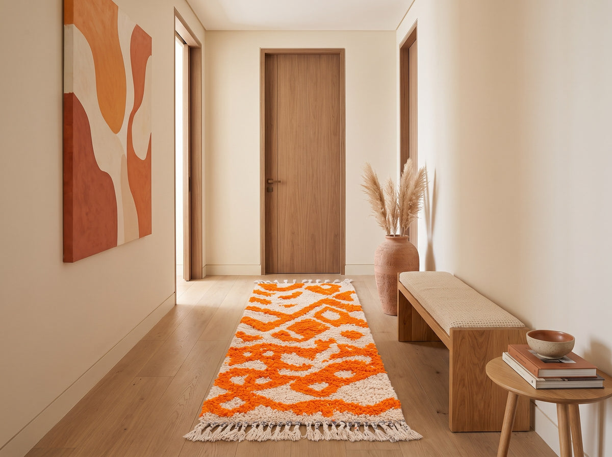 Style déco : intérieur de caractère. Ambiance : lumière naturelle. Pièce : couloir
