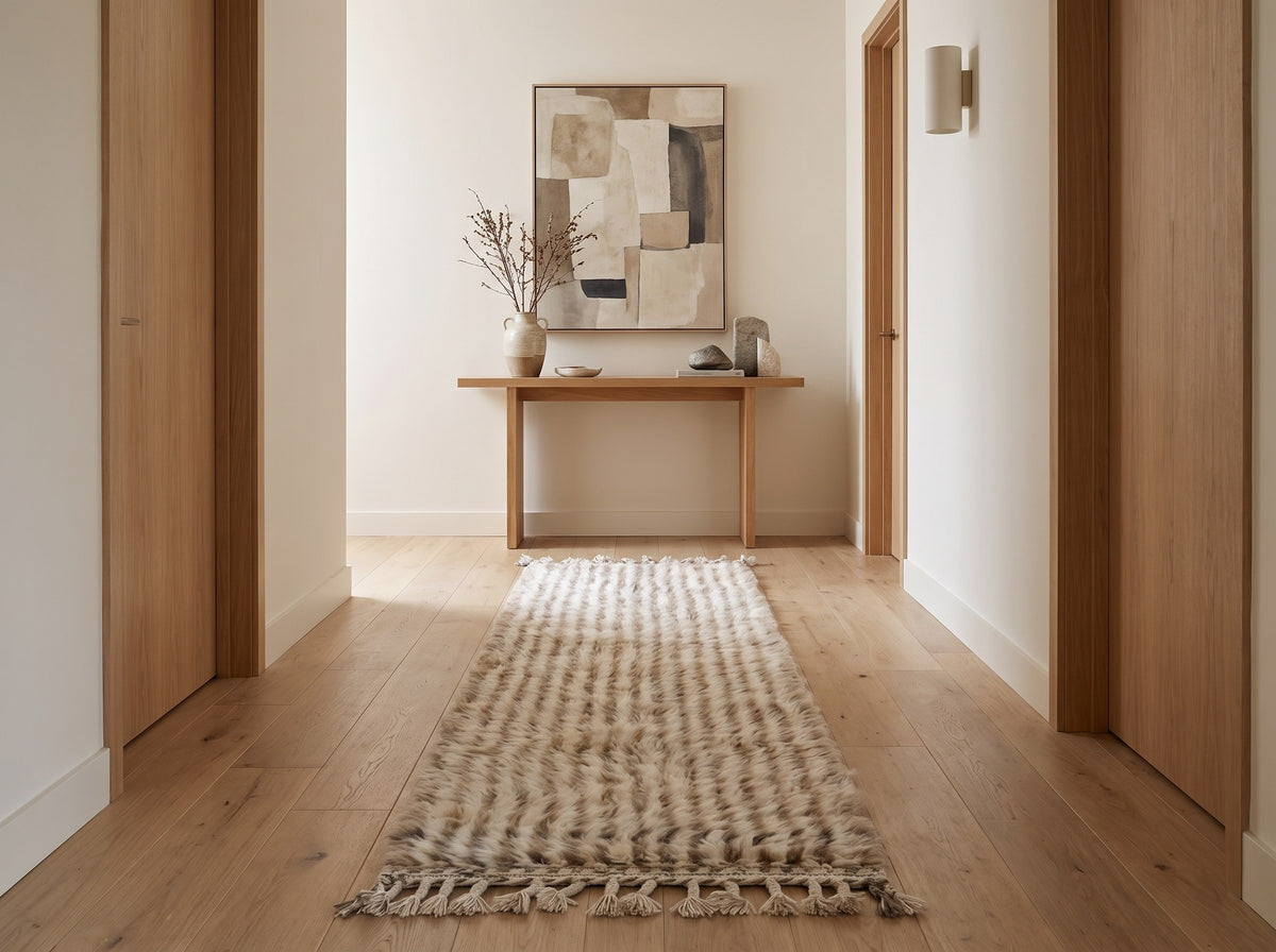 Style déco : intérieur de caractère. Ambiance : lumière naturelle. Pièce : couloir