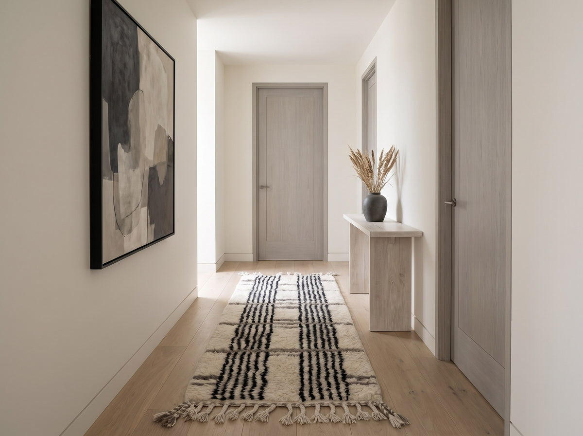 Style déco : intérieur de caractère. Ambiance : lumière naturelle. Pièce : couloir