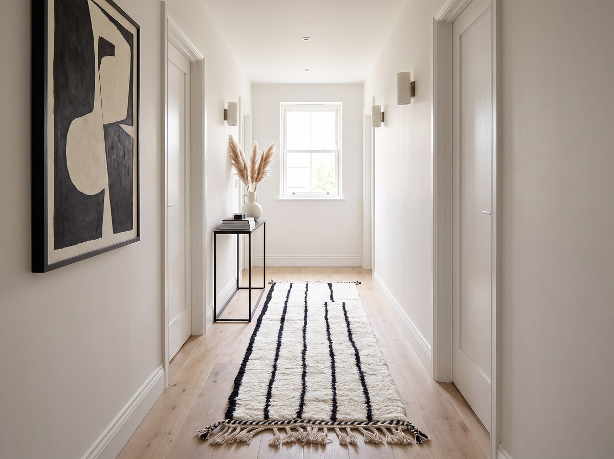 Style déco : intérieur de caractère. Ambiance : lumière naturelle. Pièce : couloir