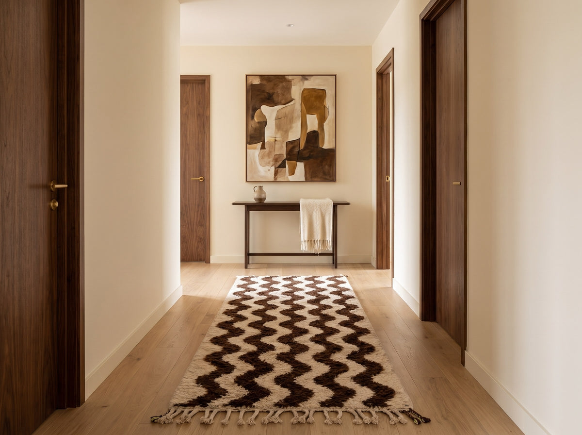 Style déco : intérieur de caractère. Ambiance : lumière naturelle. Pièce : couloir
