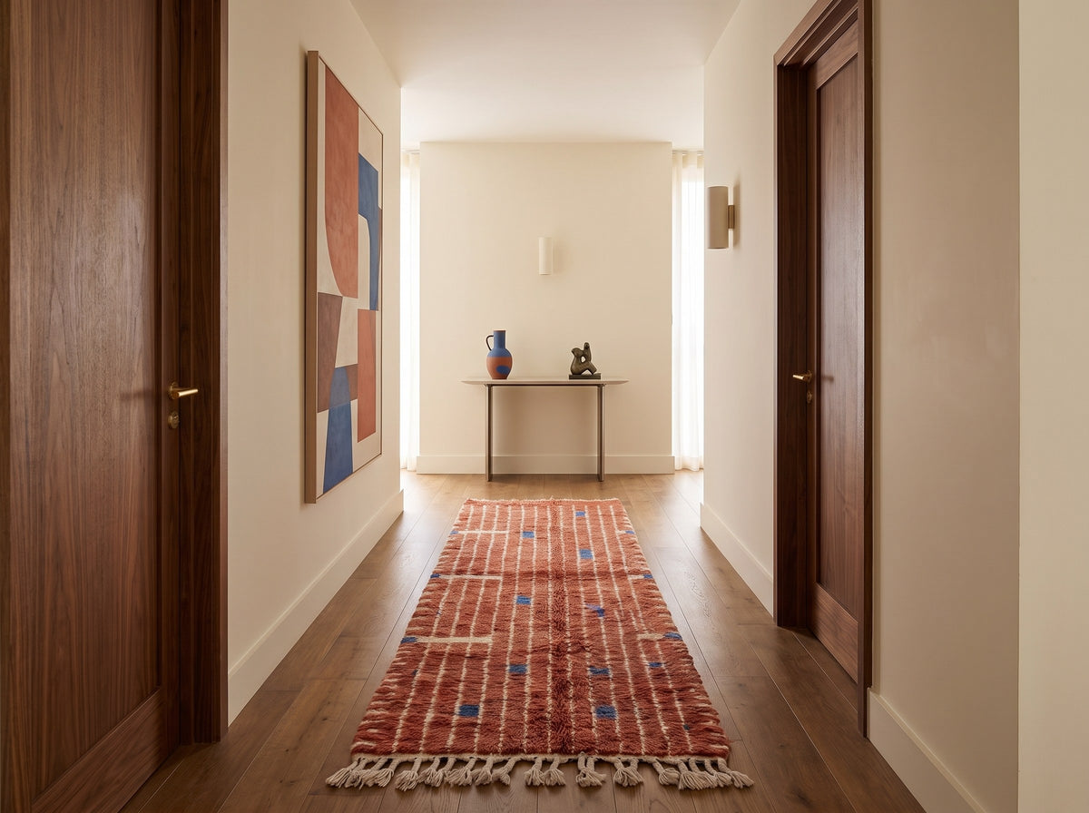 Style déco : intérieur de caractère. Ambiance : lumière naturelle. Pièce : couloir