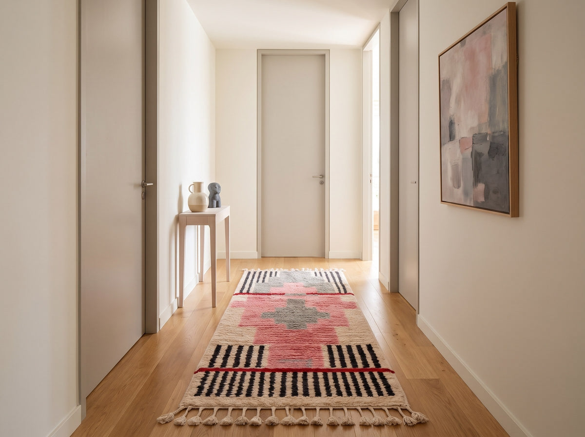 Style déco : intérieur de caractère. Ambiance : lumière naturelle. Pièce : couloir