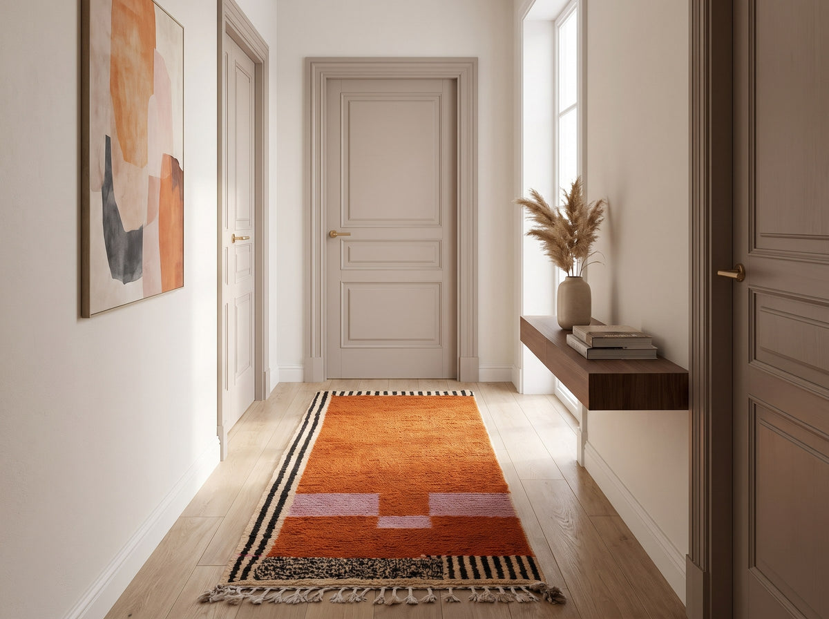 Style déco : intérieur de caractère. Ambiance : lumière naturelle. Pièce : couloir