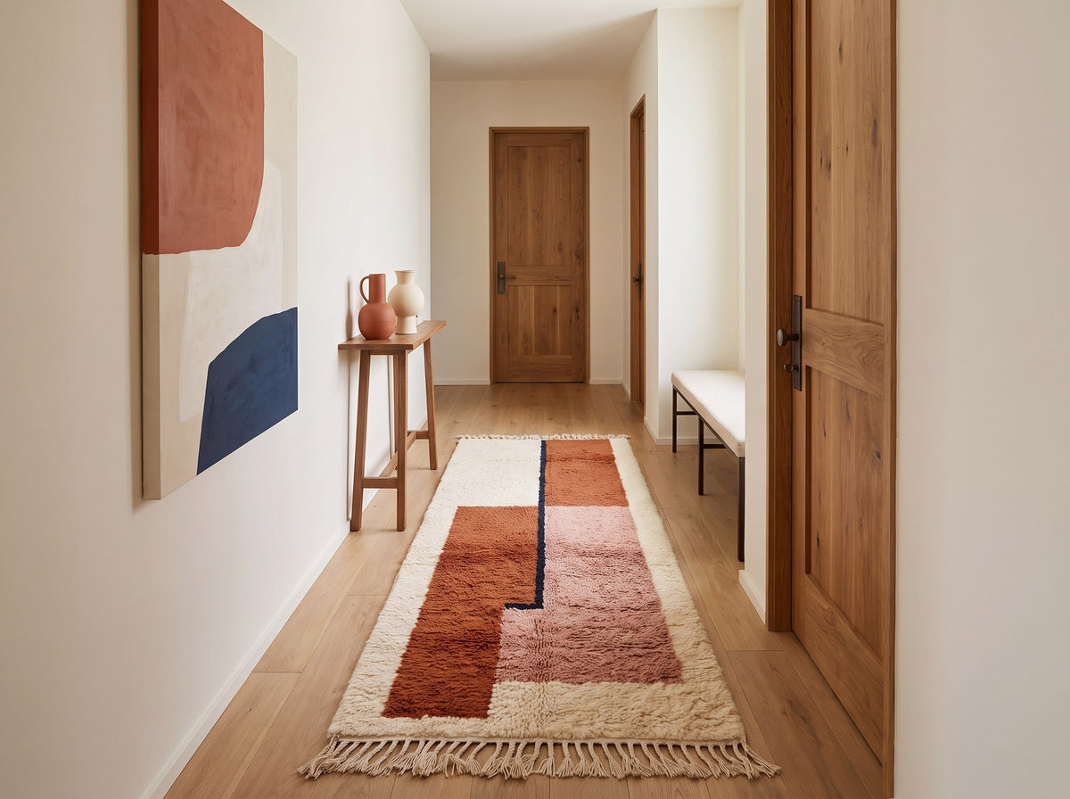 Style déco : intérieur de caractère. Ambiance : lumière naturelle. Pièce : couloir