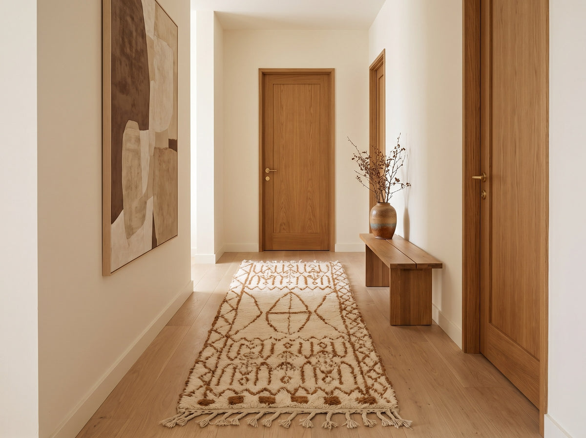 Style déco : intérieur de caractère. Ambiance : lumière naturelle. Pièce : couloir