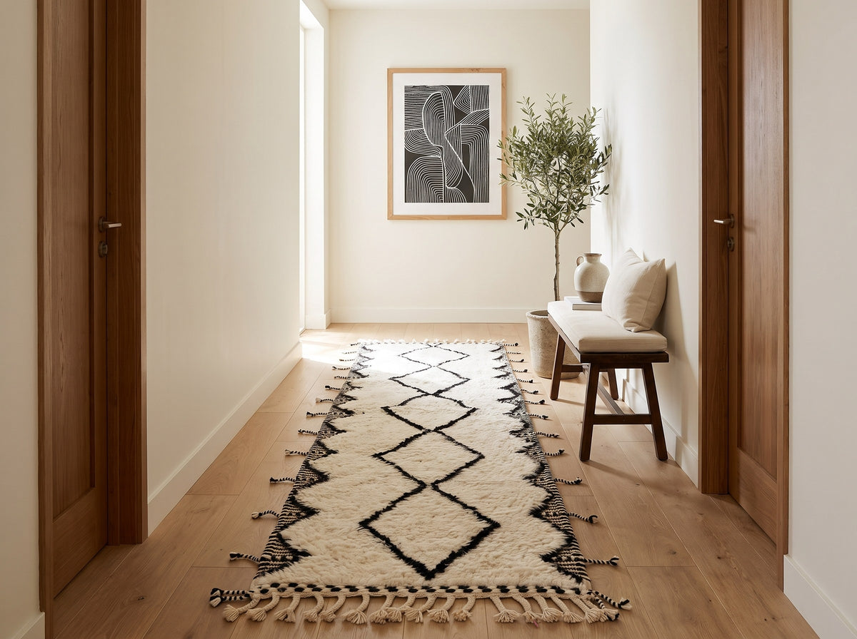 Style déco : intérieur de caractère. Ambiance : lumière naturelle. Pièce : couloir