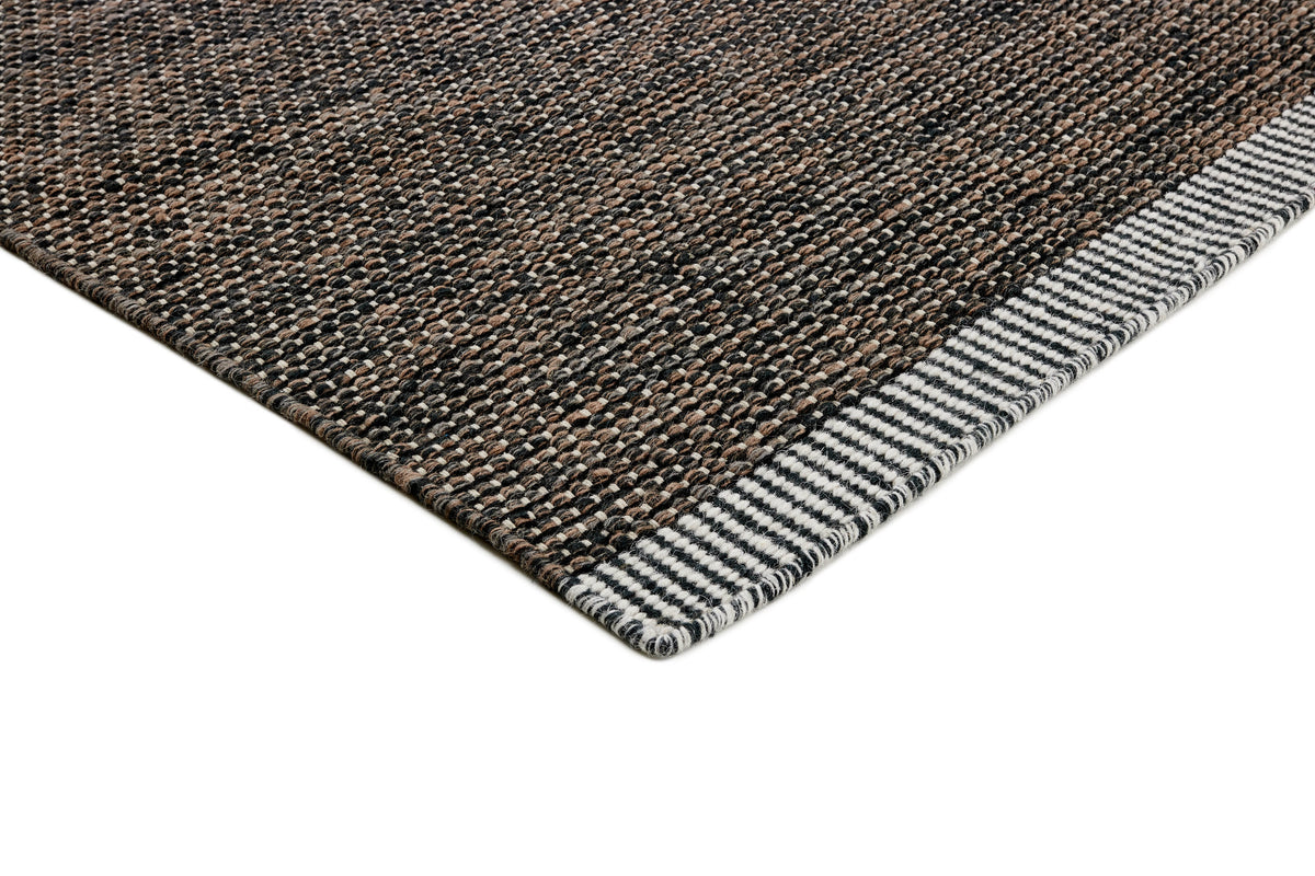 Copper Black Wool & Cotton Hallway Runner - Trama, detail of the material