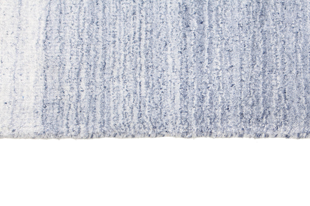 Navy Blue Wool & Viscose Hallway Runner - Mattino, close-up of the material