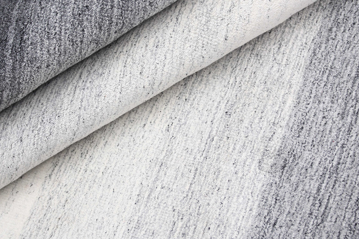 Tapis de Couloir Laine & Viscose Gris Anthracite - Mattino, détail du tissage