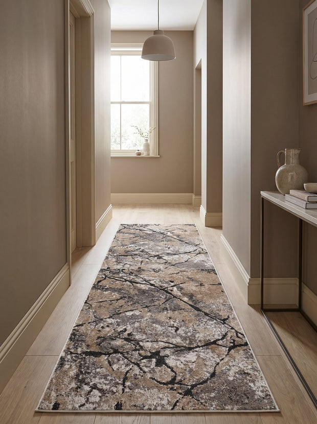 Moderne loper Bruin en Beige - Torino