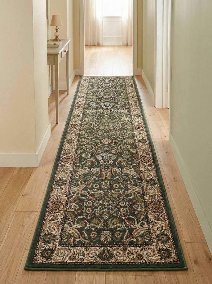Tapis de Couloir Oriental Vert - Riviera N°02