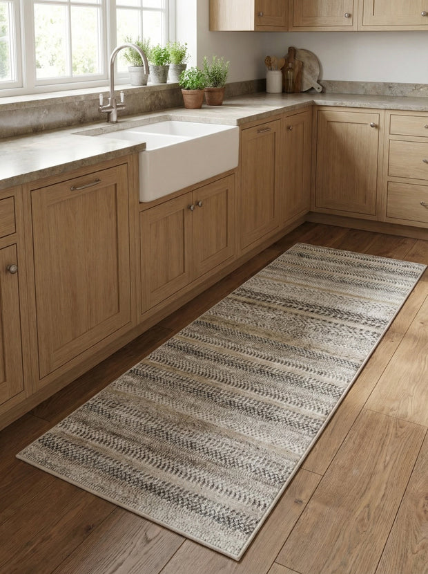 Tapis de Cuisine Berbère Beige et Gris - Torino