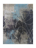 Tapis de Cuisine Design Anthracite et Bleu - Terrazzo