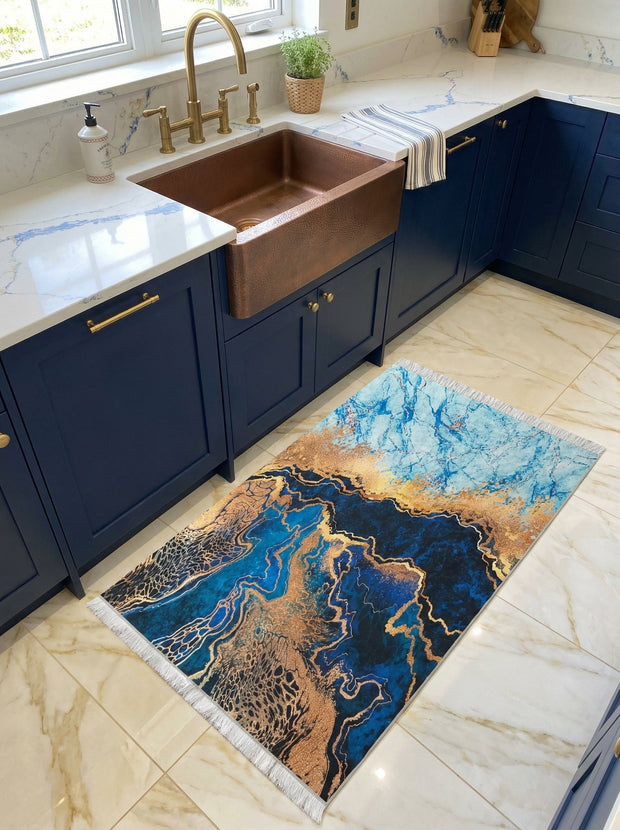 Keukenkleed Design Goudblauw - Terrazzo nr. 2