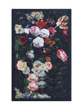 Tapis de Cuisine Design Noir Fleurs - Terrazzo