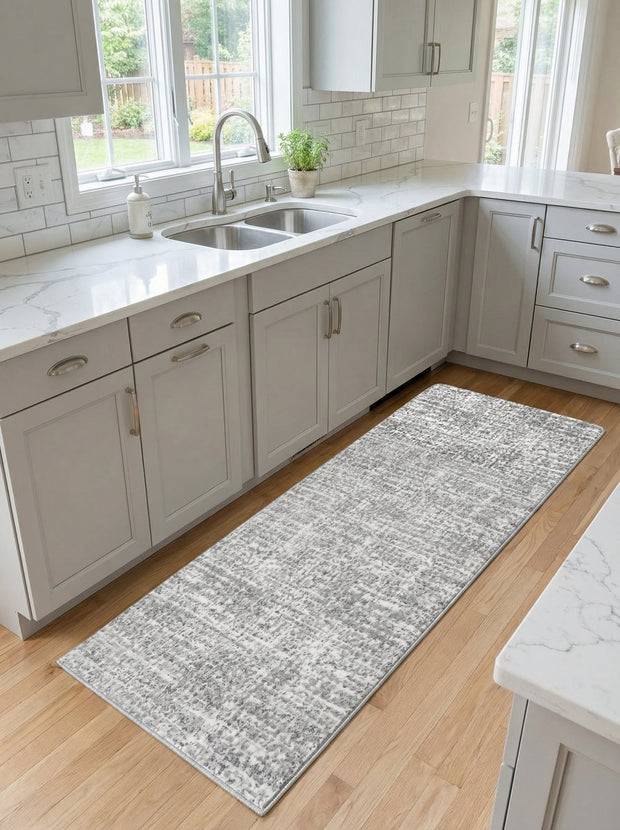 Tapis de Cuisine Moderne Gris & Crème - Mirador N°2