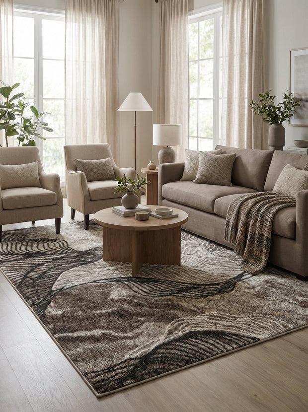 Tapis Design Beige et Marron - Torino