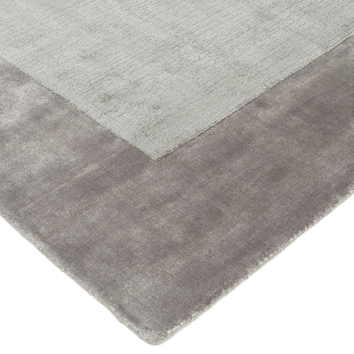 Tapis de type bordure, finition velours, qualité supérieure. Gris clair et foncé. Pièce rectangulaire
