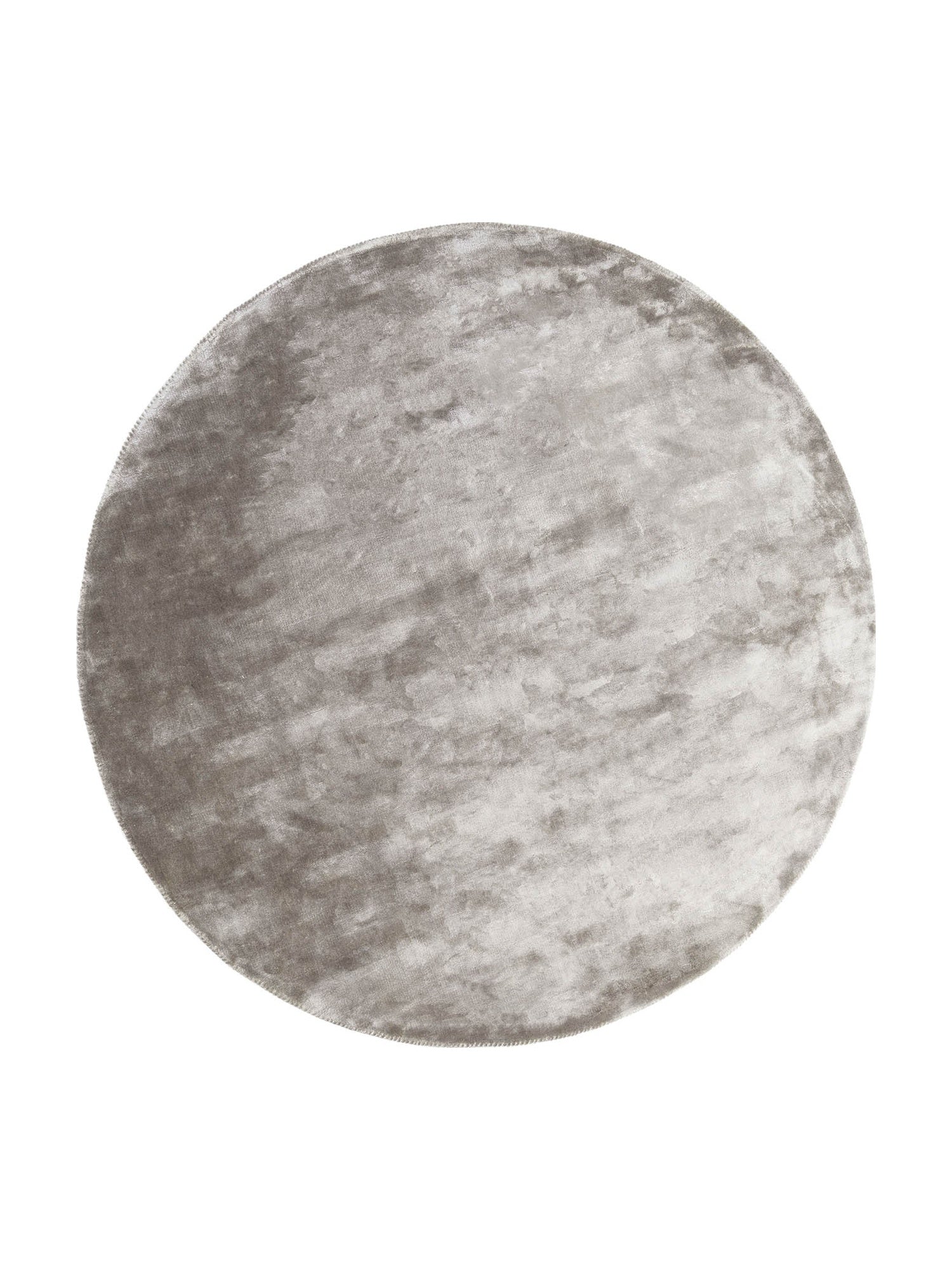 Tapis rond gris en viscose, style uni, pour une pièce