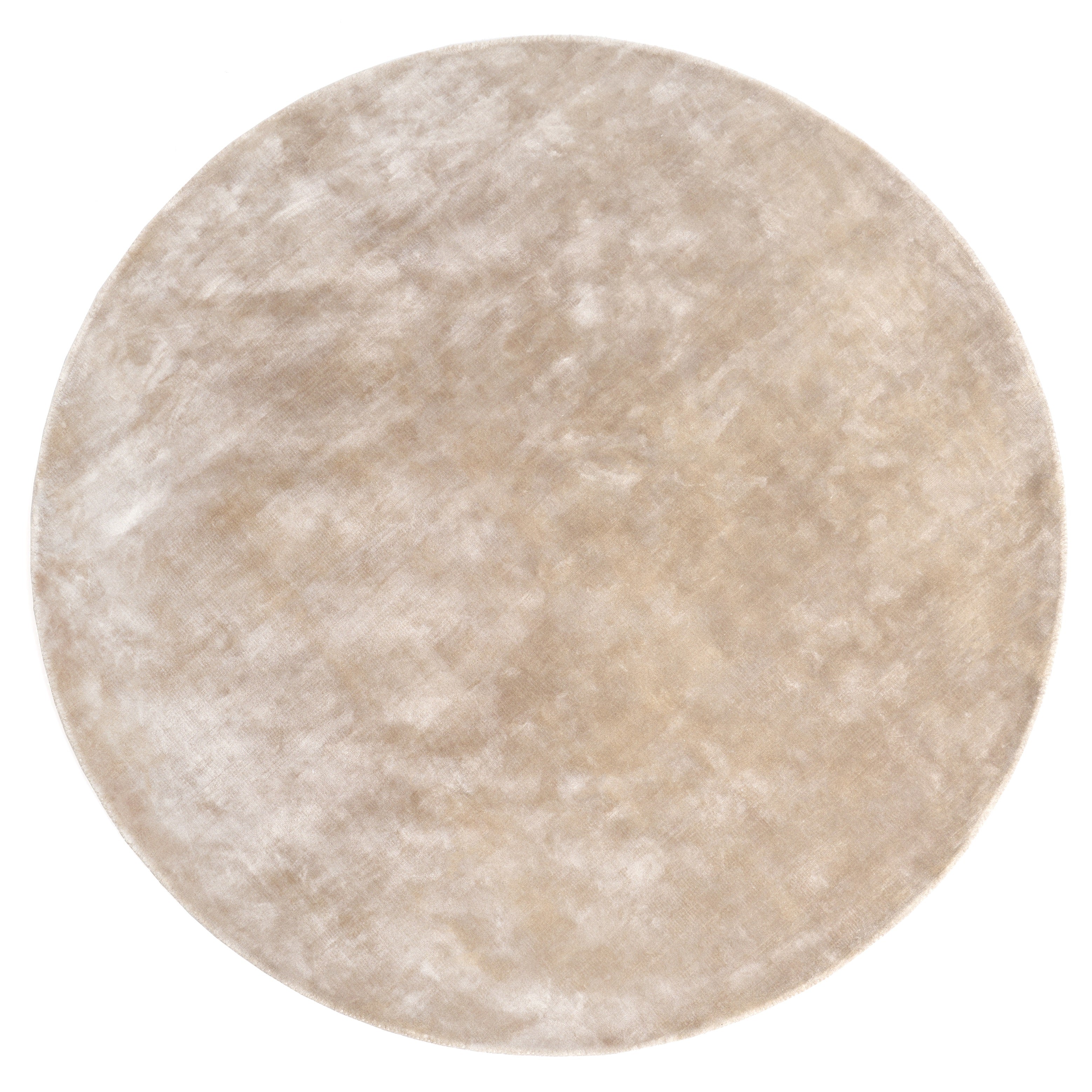 Tapis rond beige et sable, motif uni, ambiance chaleureuse