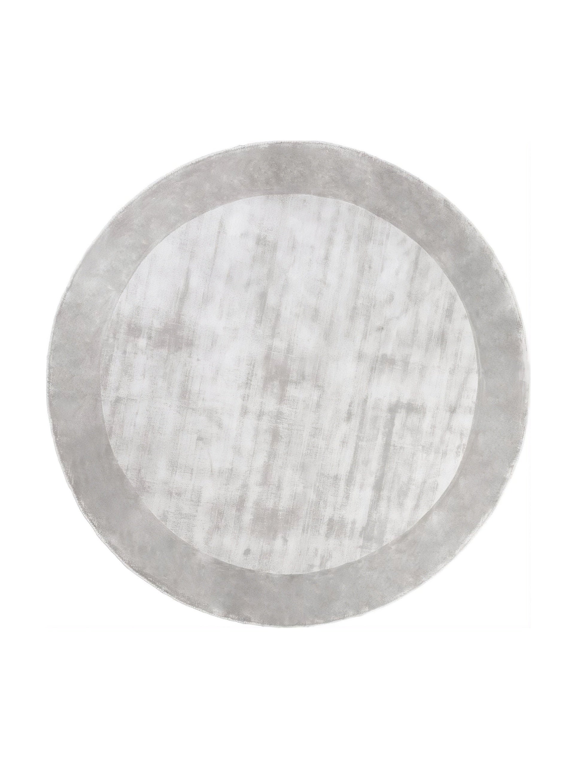 Tapis rond gris clair avec motif subtil, idéal pour une ambiance douce et épurée