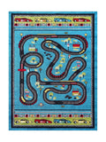 Tapis Enfant Circuit Voiture Bleu - Konfeti