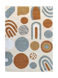 Tapis Enfant Formes Colorées Crème et Bleu - Lumino