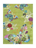 Tapis Enfant Papillons Vert - Bambino