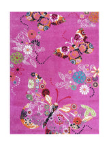 Tapis Enfant Papillons Violet - Bambino