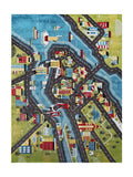 Tapis Enfant Route Vert et Bleu - Konfeti