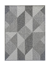 Tapis Extérieur Géométrique Gris & Anthracite - Kalista