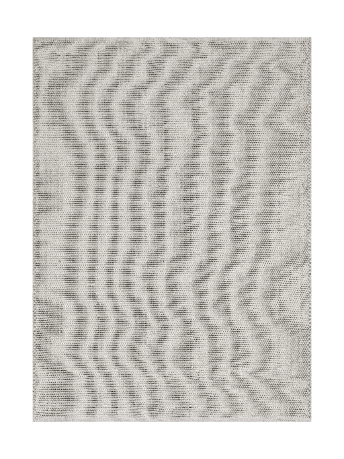 Dans une nuance de gris clair, ce tapis extérieur propose un tissage serré et uniforme