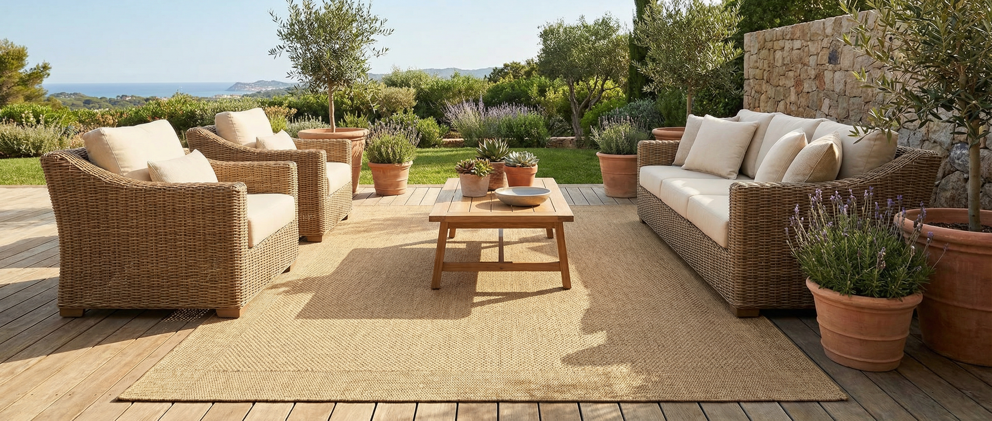 Le tapis rectangulaire taupe transforme la pièce, créant une harmonie chaleureuse et une ambiance accueillante