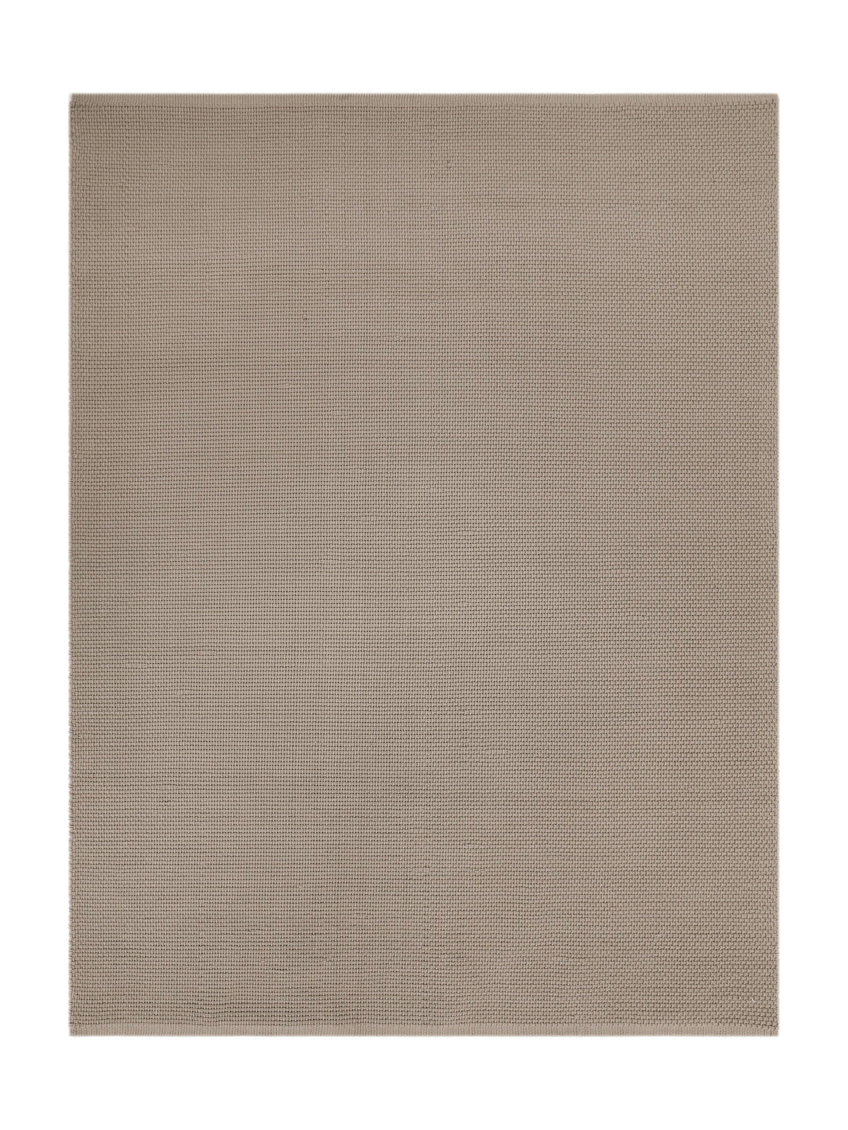 La trame uniforme de ce tapis d'extérieur rectangulaire révèle sa teinte taupe chaude