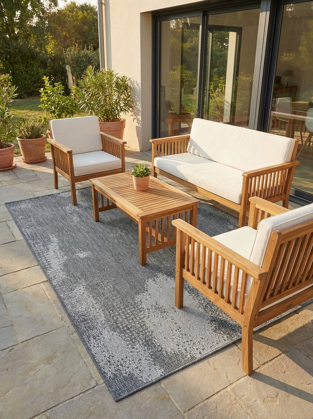 Vintage-Outdoor-Teppich Grau - Kalista