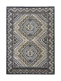 Tapis Géométrique Anthracite et Or - Fidelia