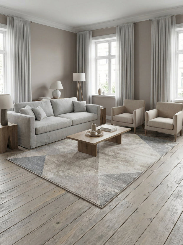 Geometrisch vloerkleed Beige & Grijs - Mirador