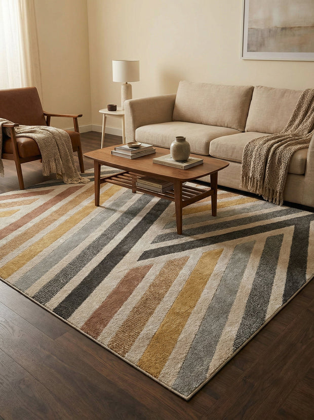 Geometrischer Teppich Bunt - Caspien