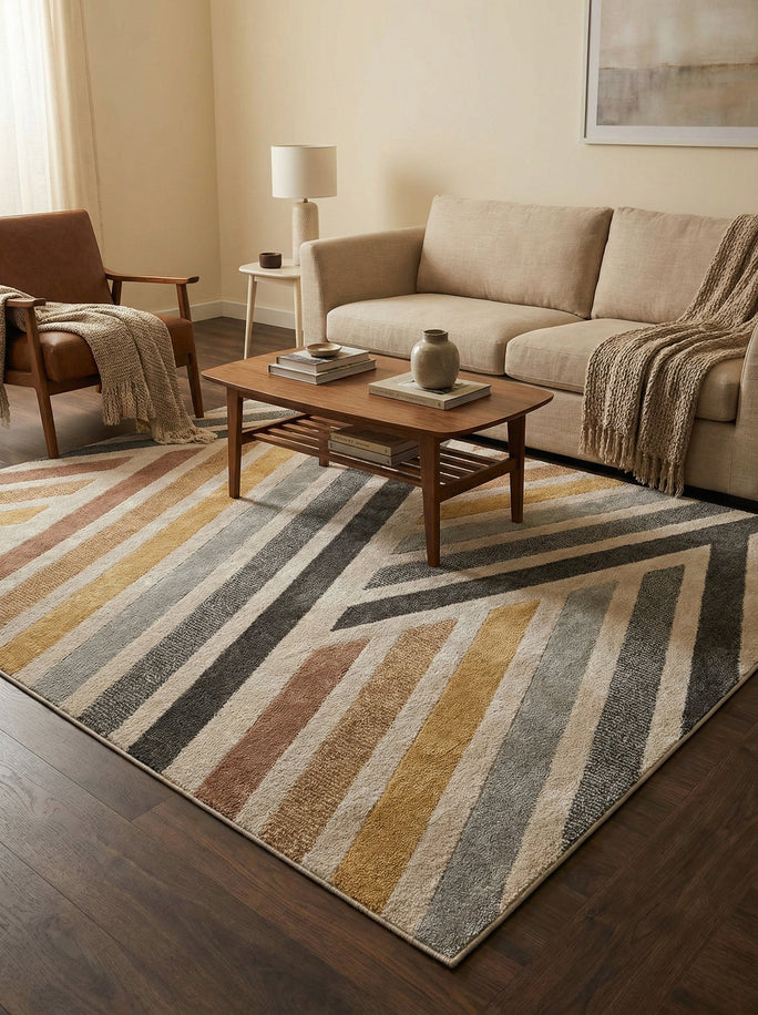 Multicolour Geometric Rug - Caspien