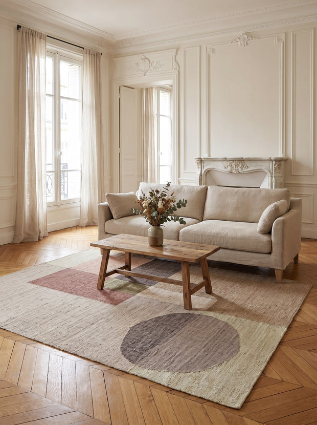 Tapis Jute Multicolore - Collage