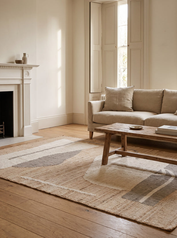 Tapis Jute Beige Naturel et Ivoire - Sagoma