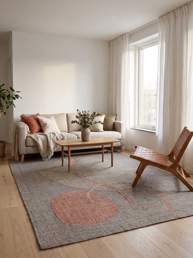 Jute vloerkleed Taupe & Terracotta - Edera