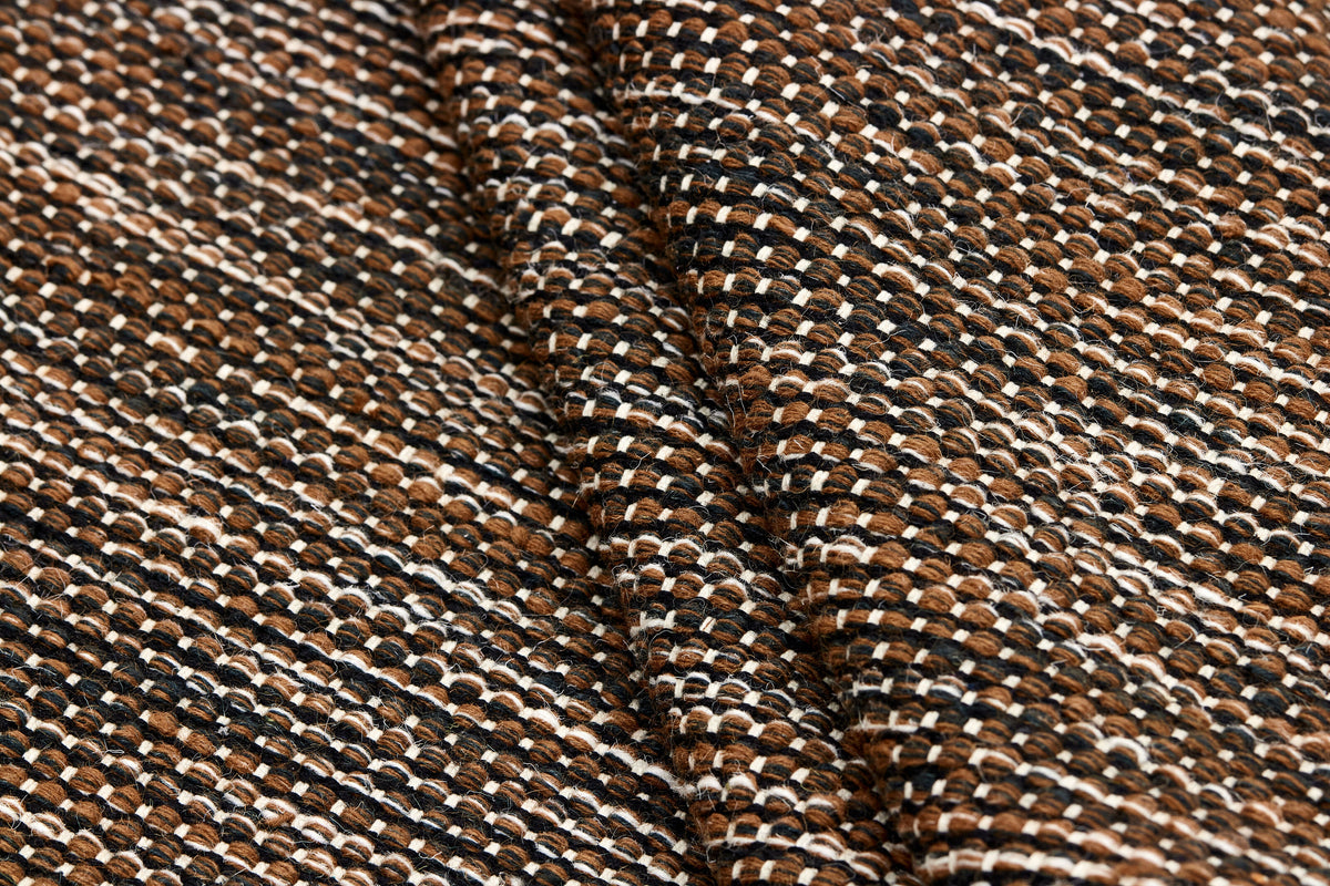 Copper Brown Wool & Cotton Rug - Trama, the surface up close