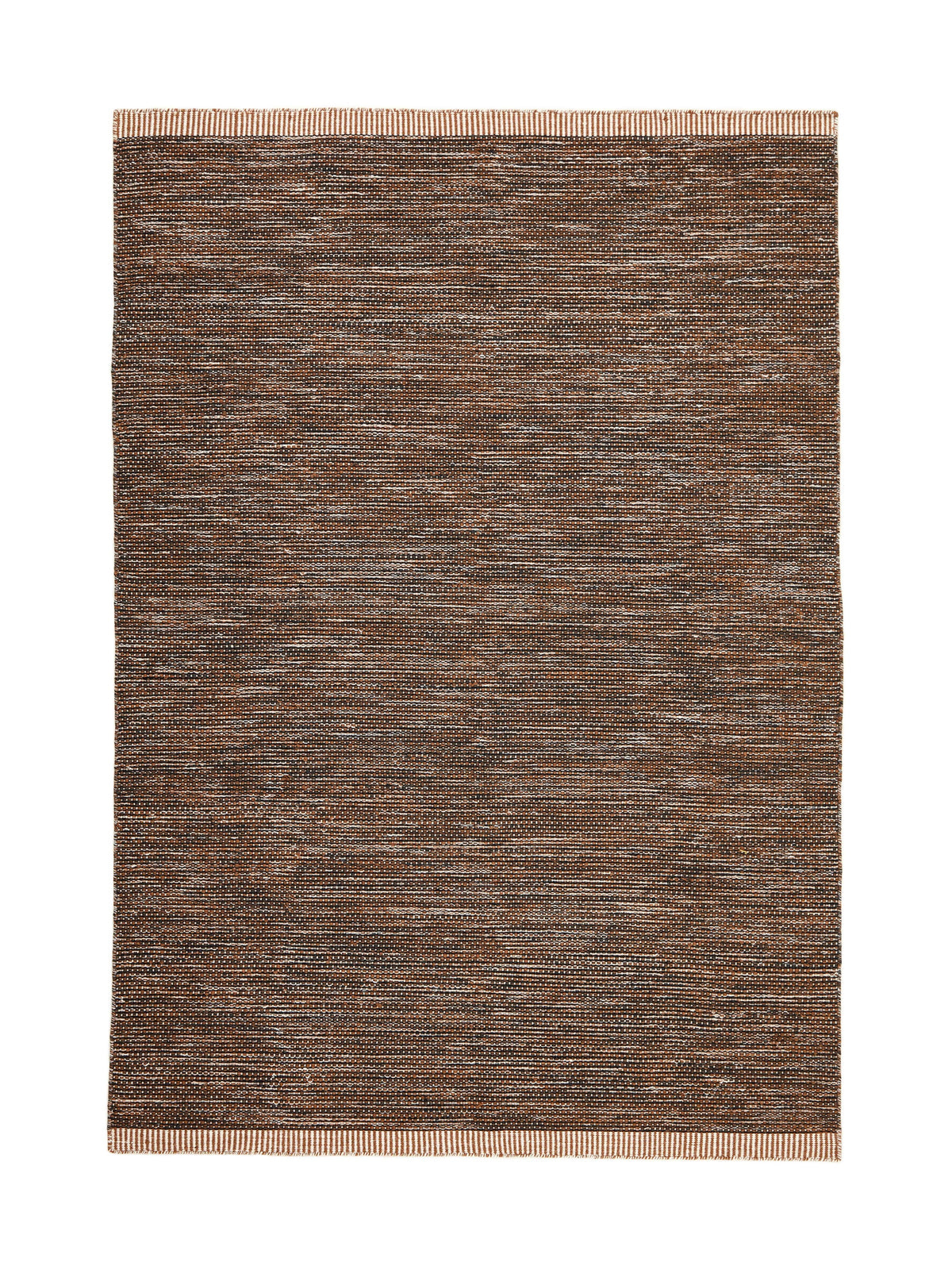 Copper Brown Wool & Cotton Rug - Trama seen from above in full